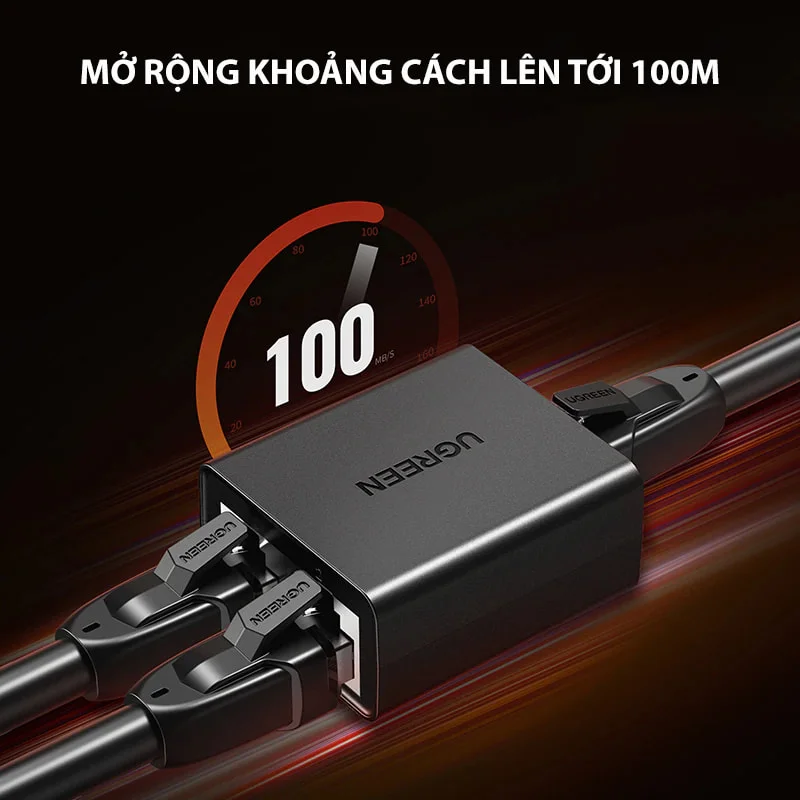 Đầu chia RJ45 Ugreen 1 ra 2 cho dây mạng 2 chiếc/túi màu đen Ugreen (50923) — ảnh 8