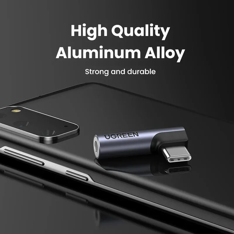 Đầu chuyển âm thanh USB Type-C to 3.5mm AUX có DAC Stereo Mic HiFi bẻ góc 90 độ Ugreen (20194) — ảnh 5