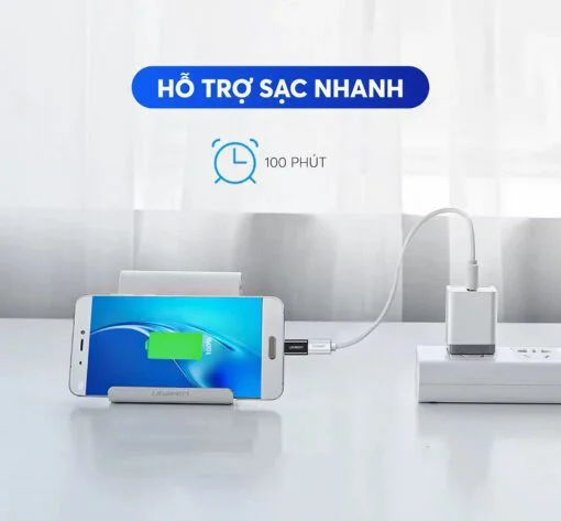Đầu chuyển USB-C đực sang Micro USB cái vỏ nhôm, màu xám Ugreen (30511) — ảnh 5