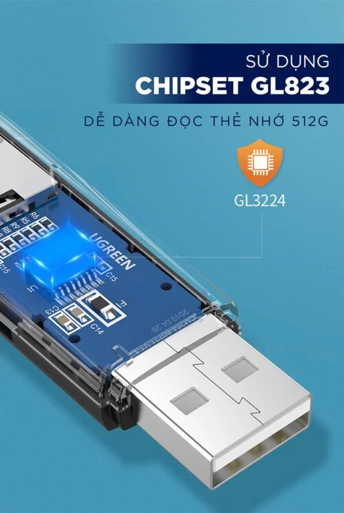 Đầu đọc thẻ TF, SD chân cắm USB 3.0 Ugreen(60722) — ảnh 8