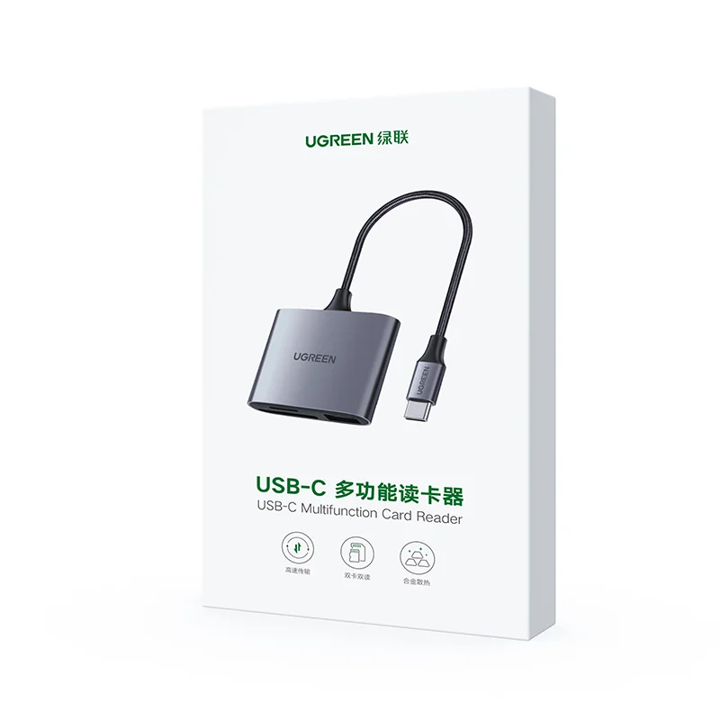 Đầu đọc thẻ TF, SD chân cắm USB-C Ugreen (80798) — ảnh 2