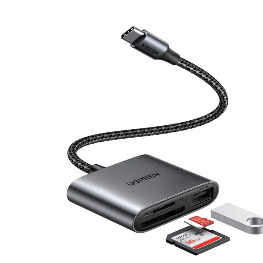 Đầu đọc thẻ TF, SD chân cắm USB-C Ugreen (80798)