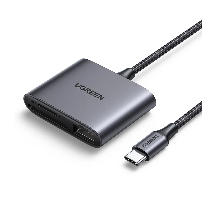 Đầu đọc thẻ TF, SD chân cắm USB-C Ugreen (80798)