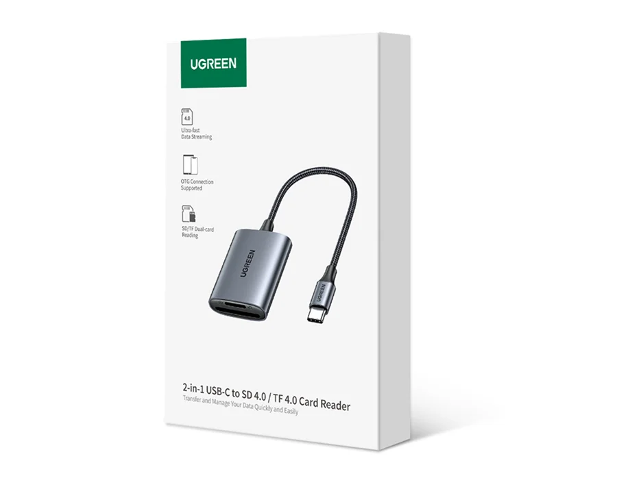 Đầu đọc thẻ TF, SD chân cắm USB- C Ugreen (80888)