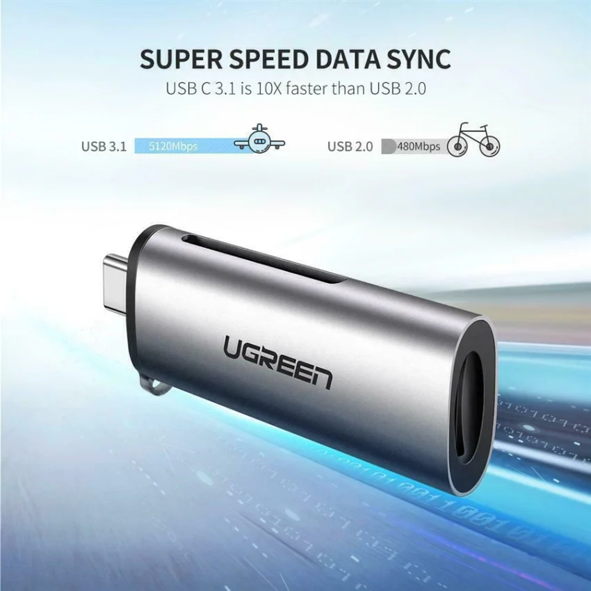 Đầu đọc thẻ TF, SD chân cắm USB-C và USB Ugreen (50706) — ảnh 5