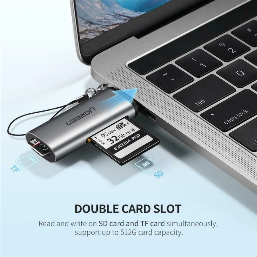 Đầu đọc thẻ TF, SD chân cắm USB-C và USB Ugreen (50706) — ảnh 6
