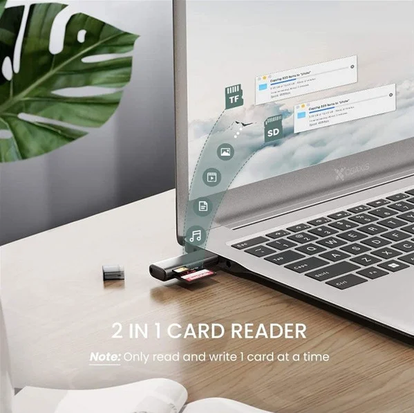 Đầu đọc thẻ USB 2.0 hỗ trợ thẻ TF và DS màu đen Ugreen (60721)