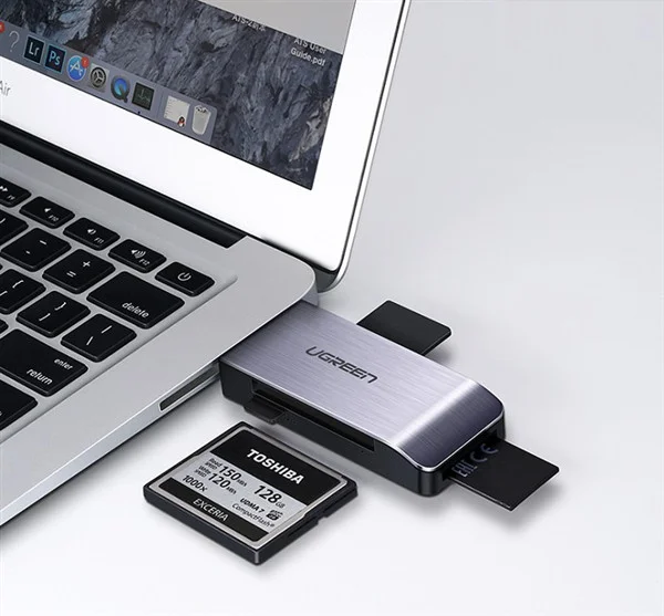 Đầu đọc thẻ USB 3.0 hỗ trợ thẻ TF,SD,CF,MS màu trắng Ugreen (50541)