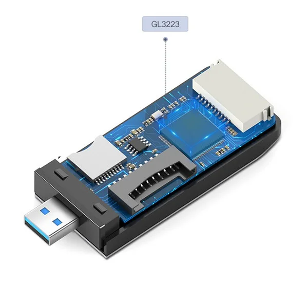 Đầu đọc thẻ USB 3.0 hỗ trợ thẻ TF,SD,CF,MS màu trắng Ugreen (50541)