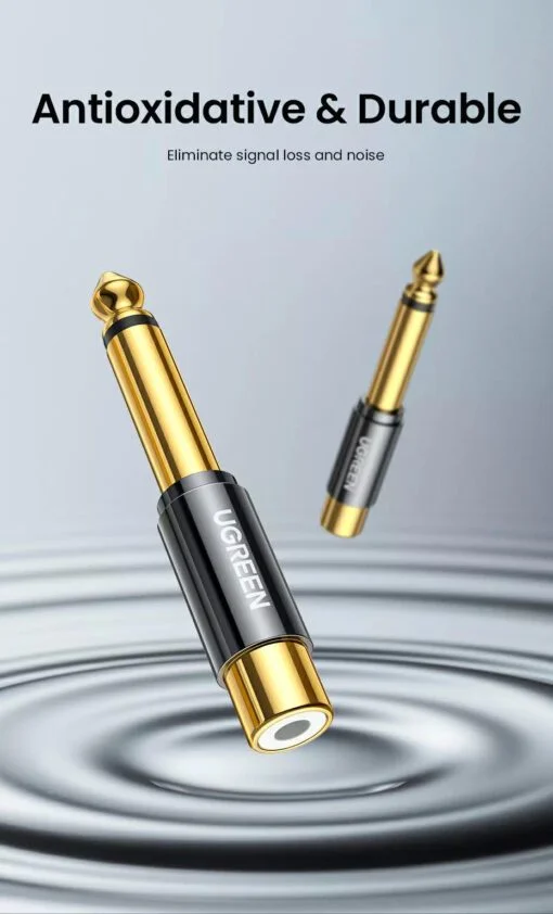 Đầu nối AV 6.35mm sang 2 đầu hoa sen RCA cái Ugreen (80731)