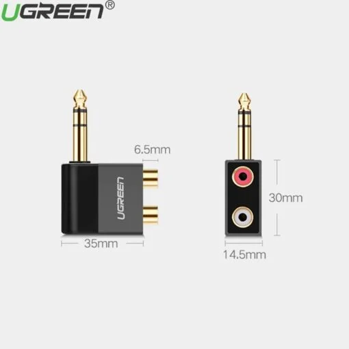 Đầu nối AV 6.35mm sang 2 đầu hoa sen RCA Ugreen (40846) — ảnh 2