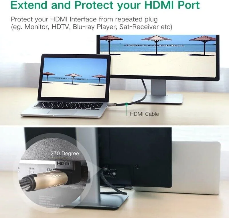 Đầu nối HDMI 90 độ - bẻ lên Ugreen (20110)