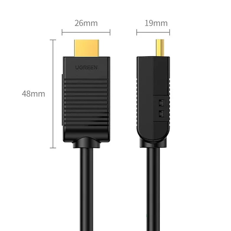 Đầu nối HDMI vỏ nhựa Ugreen (80741)