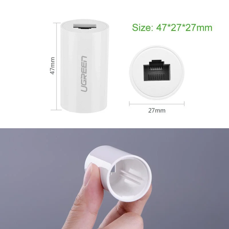 Đầu nối mạng RJ 45 chống sét, màu trắng Ugreen (20391) — ảnh 2