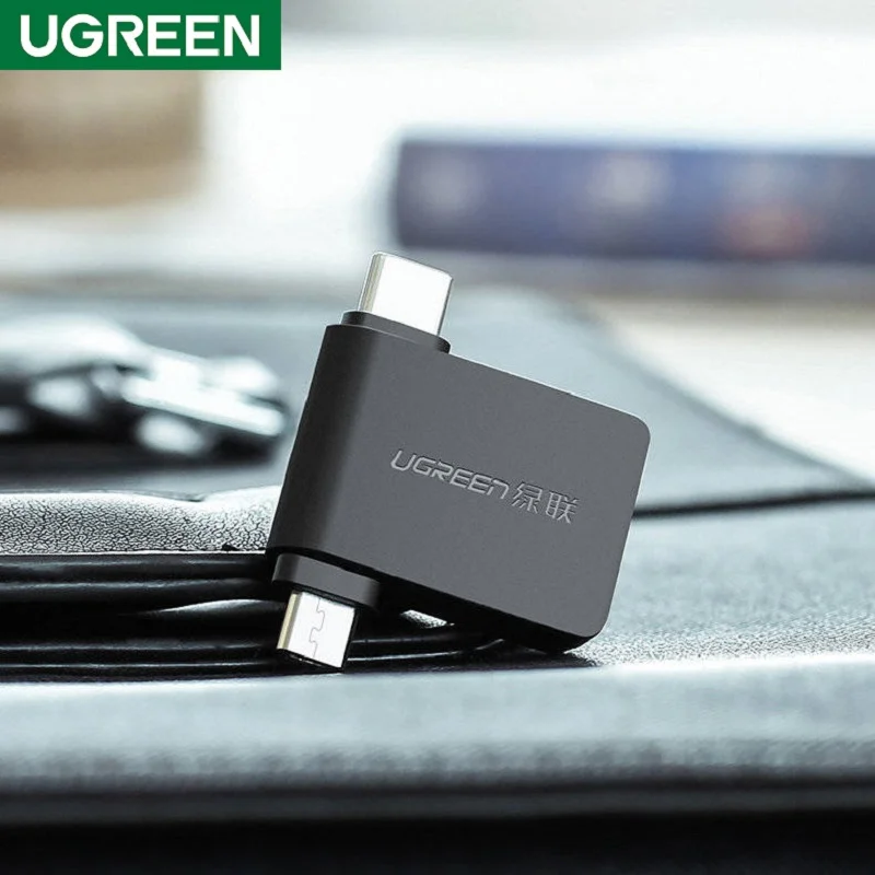 Đầu nối Micro USB + USB-C sang USB 3.0 màu đen Ugreen (30453) — ảnh 2
