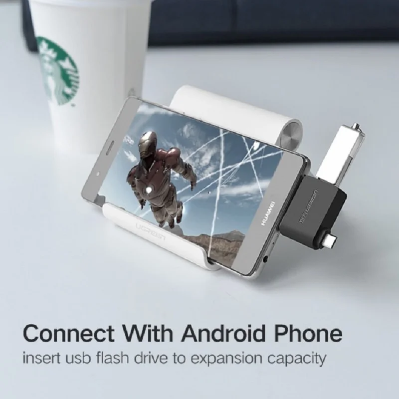 Đầu nối Micro USB + USB-C sang USB 3.0 màu đen Ugreen (30453) — ảnh 3
