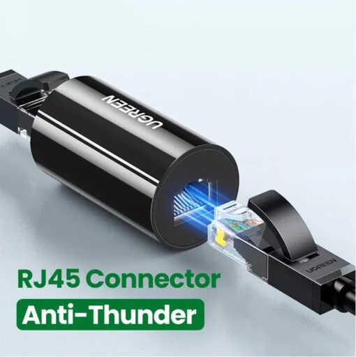 Đầu nối RJ45 chống sét màu đen Ugreen (30837)