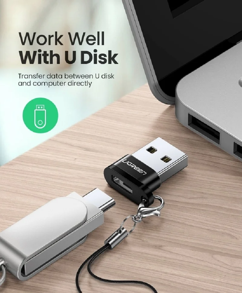 Đầu nối USB 2.0 sang Type-C màu xám Ugreen (50568) — ảnh 4