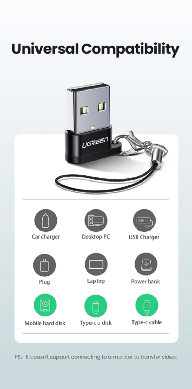 Đầu nối USB 2.0 sang Type-C màu xám Ugreen (50568) — ảnh 7