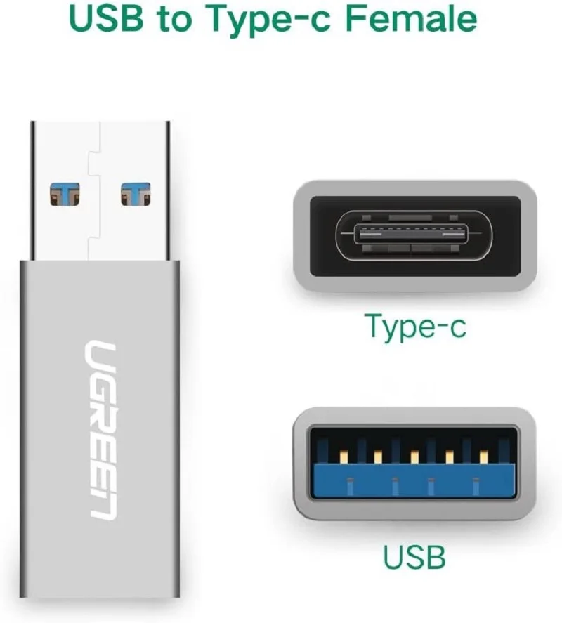Đầu nối USB 3.0 male sang female, màu xám Ugreen (30705)