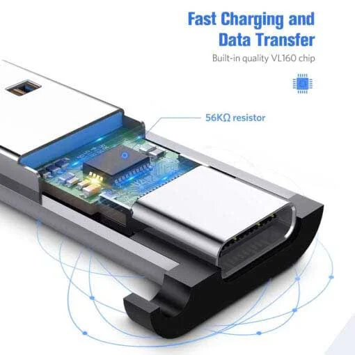 Đầu nối USB 3.0 sang USB type C màu xám Ugreen (50533)