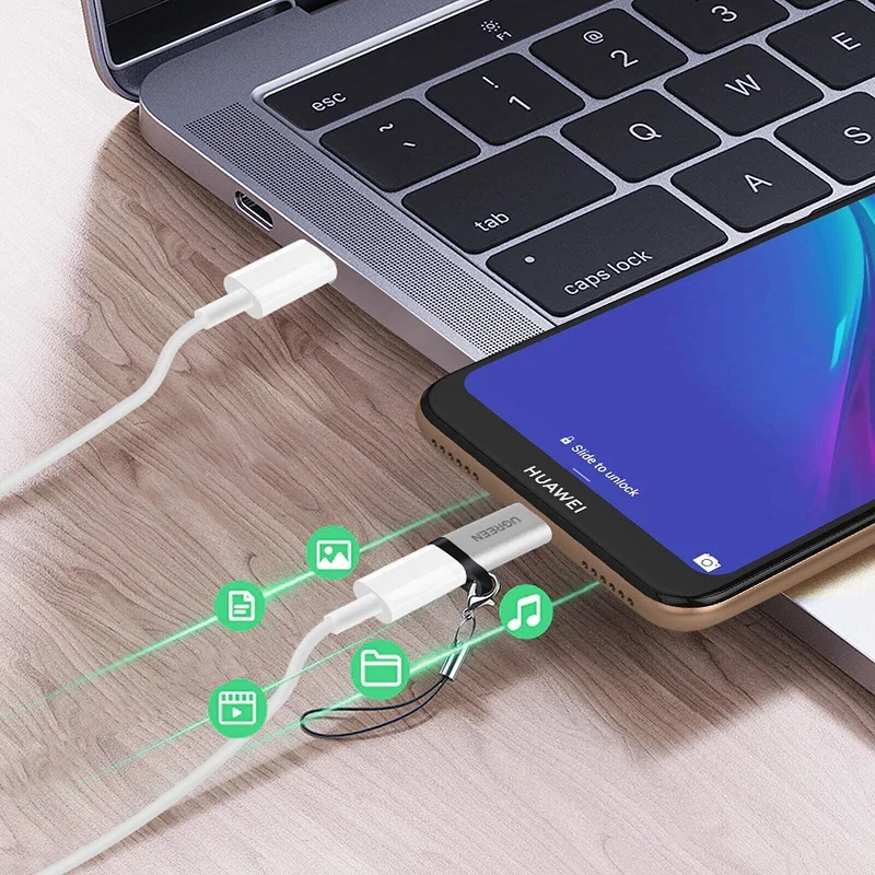 Đầu nối USB Type-C sang micro USB màu xám Ugreen (50590)