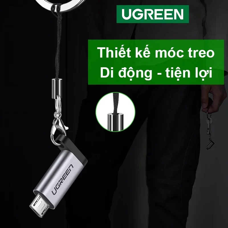 Đầu nối USB Type-C sang micro USB màu xám Ugreen (50590) — ảnh 6