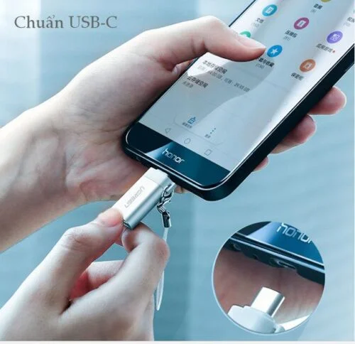 Đầu nối USB Type-C sang USB 3.0 màu đen Ugreen (50283)