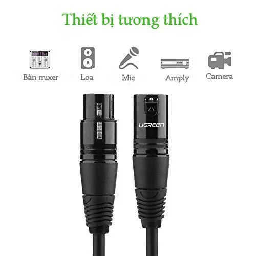 Cáp dữ liệu AV nối dài MIC XLR Ugreen (Canon), dài 8M Ugreen 20713 AV130