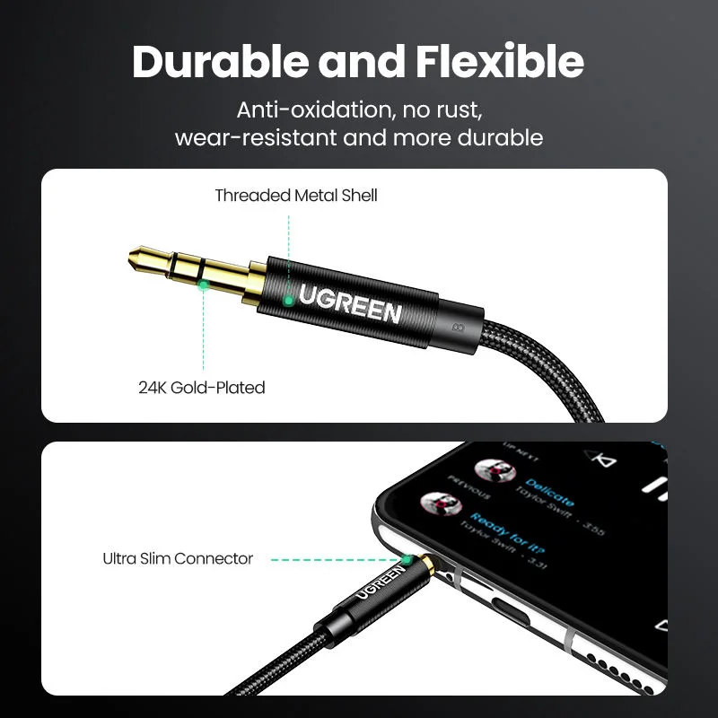 Dây AV 3.5mm dài 1M màu đen Ugreen 50361 AV112 — ảnh 3
