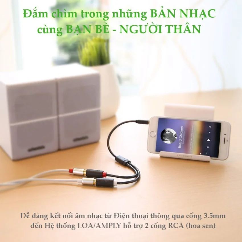 Dây AV 3.5mm male sang 2RCA female Ugreen 10547 AV109 — ảnh 5