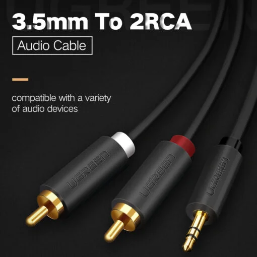 Dây AV 3.5mm sang 2RCA truyền âm thanh dài 1M Ugreen AV102 (10772) — ảnh 2