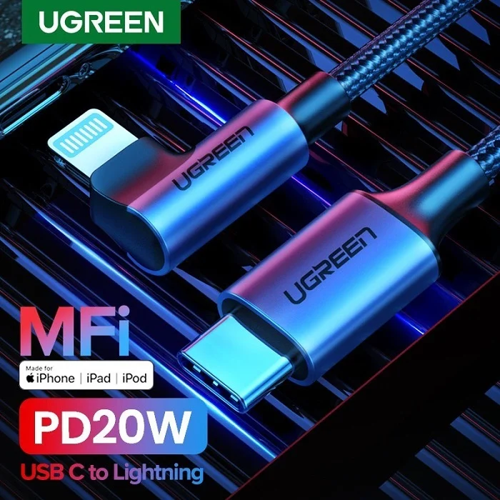 Dây cáp sạc Lightning đầu type C Ugreen US305 60764 US vuông góc dài 1.5m — ảnh 2