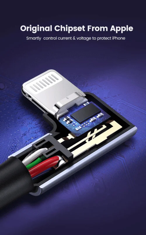 Dây cáp sạc Lightning đầu type C Ugreen US305 60765 US vuông góc