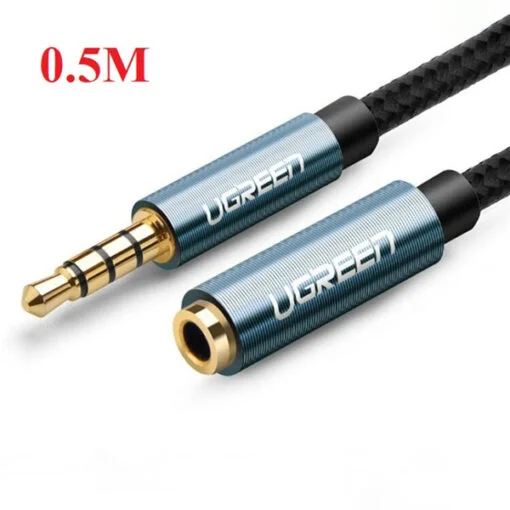 Dây chuyển AV 3.5mm nối màu xanh dài 0.5M Ugreen 40672 AV118