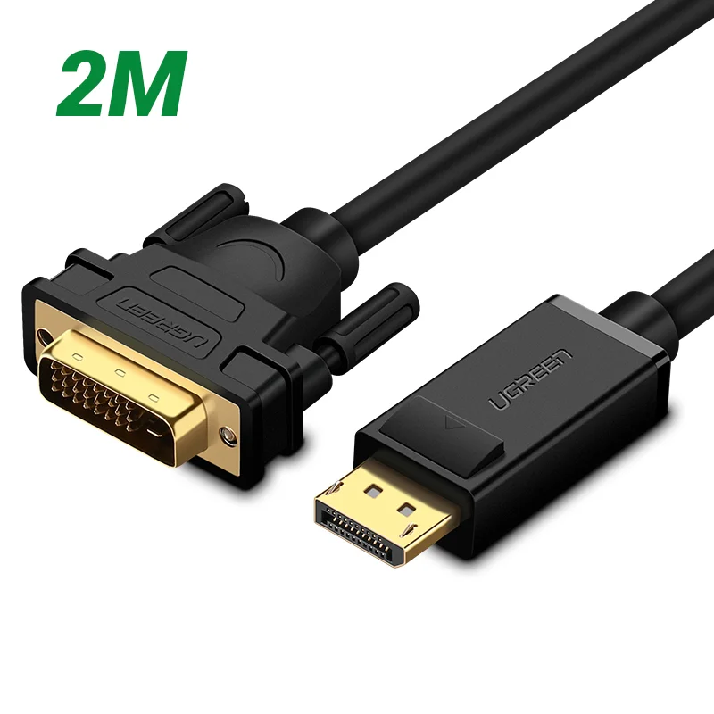 Dây chuyển đổi có chipset DisplayPort sang DVI màu đen dài 2M Ugreen (10221)