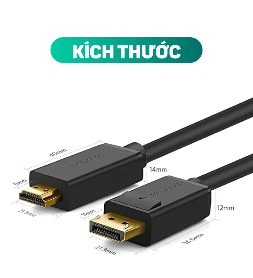 Dây chuyển đổi có chipset Displayport sang HDMI dài 1M Ugreen (10238) — ảnh 3