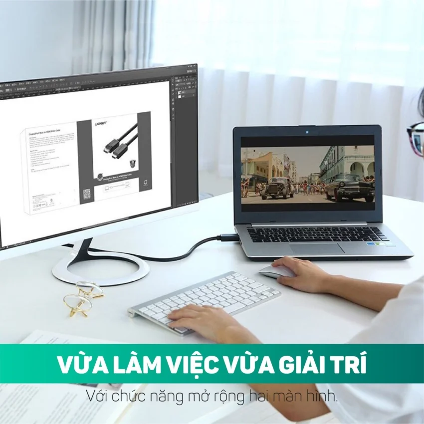 Dây chuyển đổi có chipset Displayport sang HDMI dài 1M Ugreen (10238) — ảnh 6