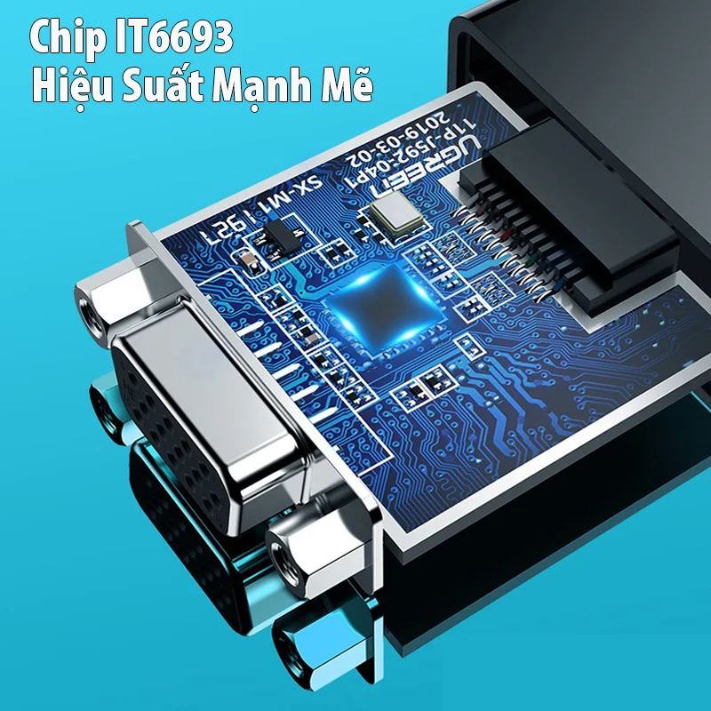 Dây chuyển đổi có chipset HDMI sang VGA dài 15cm Ugreen (60739)