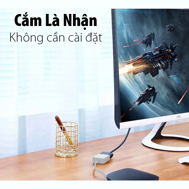 Dây chuyển đổi có chipset HDMI sang VGA dài 15cm Ugreen (60739) — ảnh 3