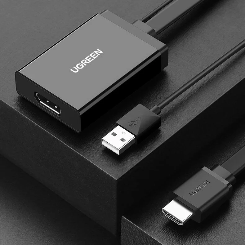Dây chuyển đổi có chipset HDMI + USB sang Displayport hỗ trợ 4K*2K Ugreen (40238) — ảnh 3