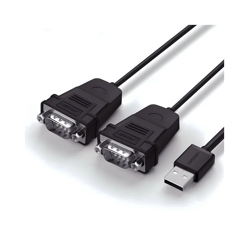 Dây chuyển đổi có chipset USB 2.0 sang 2 đầu RS232 màu đen dài 1.5M Ugreen (30769)