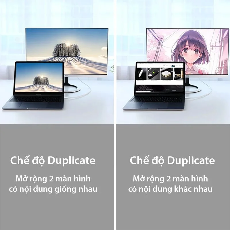 Dây chuyển đổi có chipset USB-C sang DisplayPort màu trắng dài 1.5M Ugreen (40420) — ảnh 4