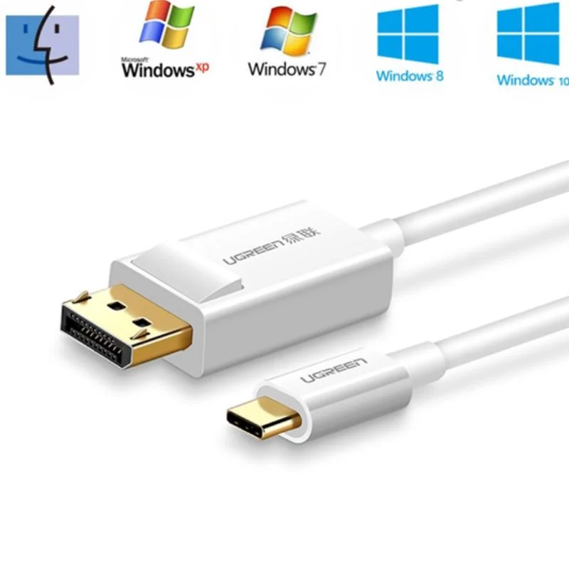 Dây chuyển đổi có chipset USB-C sang DisplayPort màu trắng dài 1.5M Ugreen (40420)