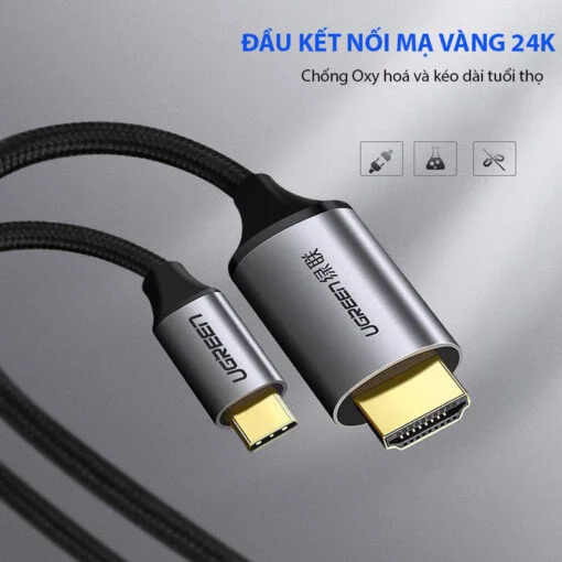 Dây chuyển đổi có chipset USB Type-C sang HDMI dài 2M Ugreen (50571) — ảnh 3