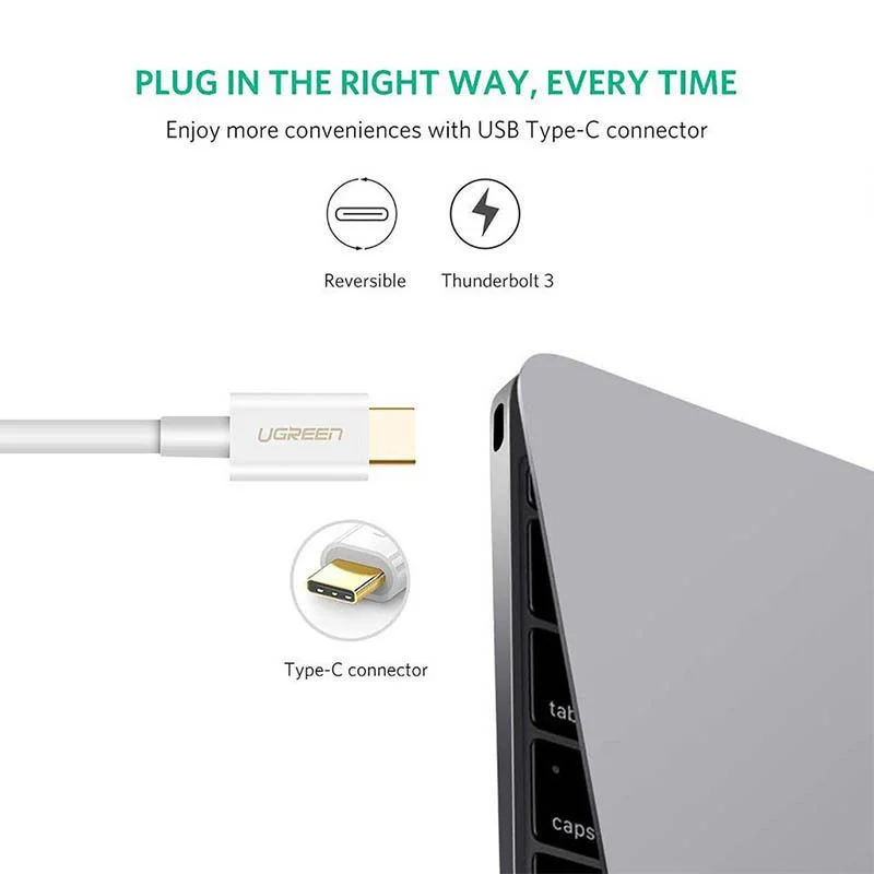 Dây chuyển đổi có chipset USB type C sang HDMI màu trắng dài 1.5M Ugreen (30841) — ảnh 3