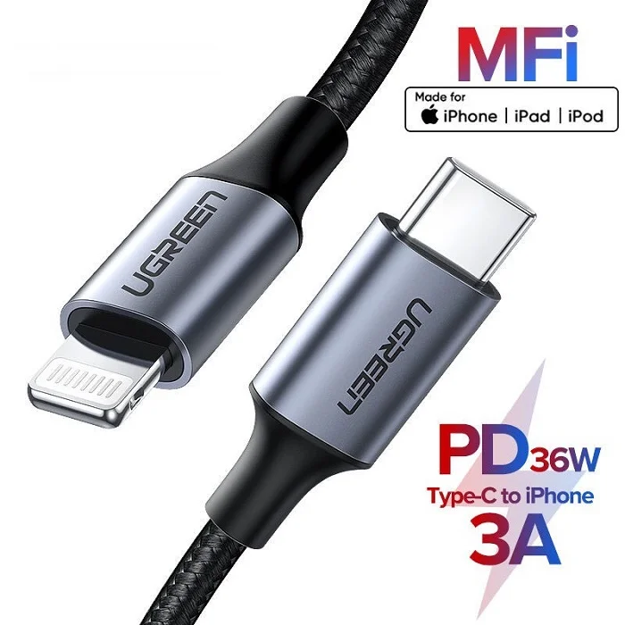 Dây chuyển đổi USB-C sang lightning có chip , màu đen dài 1.5m Ugreen US304 (60760) — ảnh 5