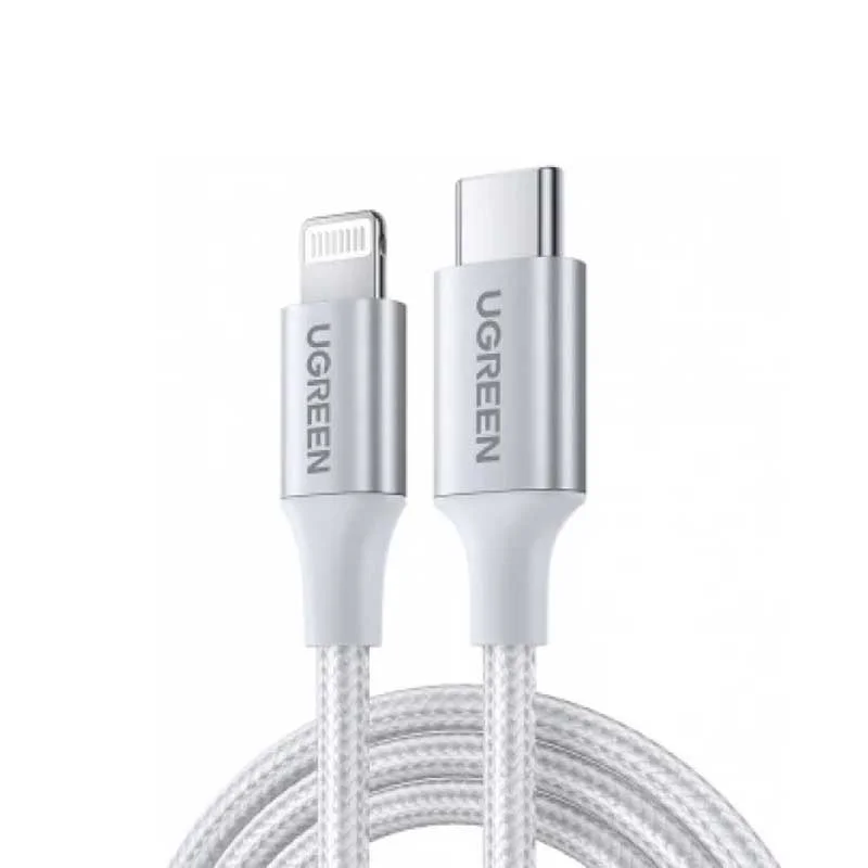 Dây chuyển đổi USB-C sang Lightning có chip MFi, dài 1M màu bạc Ugreen US304 (70523) — ảnh 2