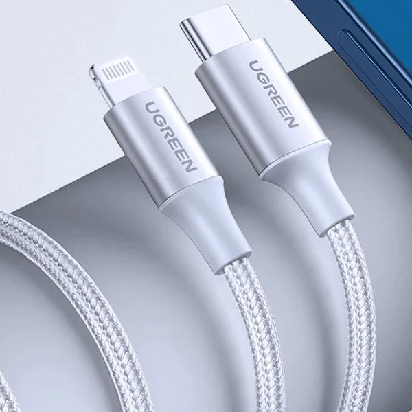 Dây chuyển đổi USB-C sang Lightning có chip MFi, dài 1M màu bạc Ugreen US304 (70523)