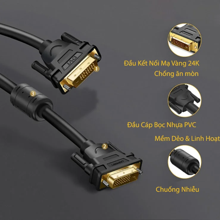 Dây DVI 24+1, dài 5M Ugreen (11608) — ảnh 4